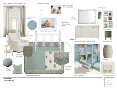 Design selections for gender neutral nursery design